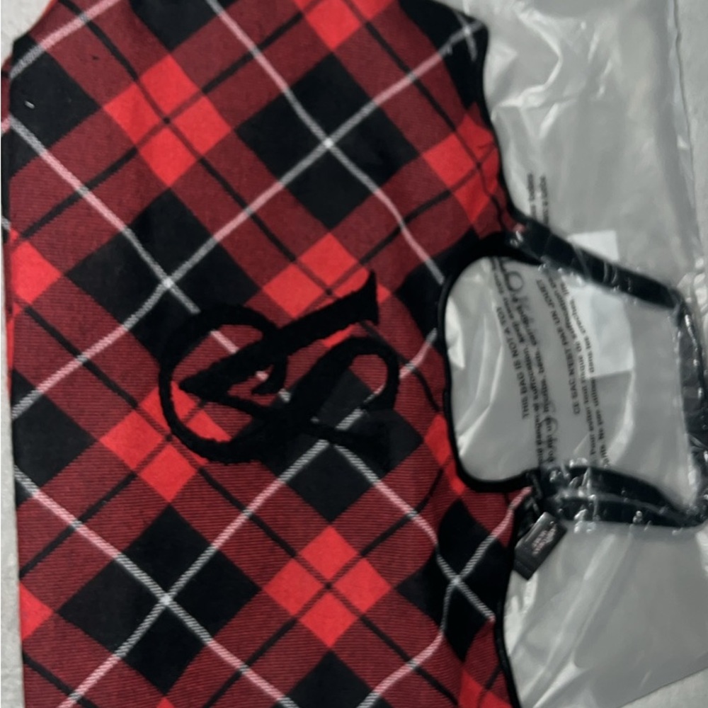 Victoria's Secret Red and Black Plaid Tote